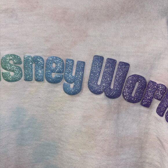 Walt Disney World Pastel Tie Dye Spirit Jersey Glittery Puff Letters Girls XL - Picture 10 of 11